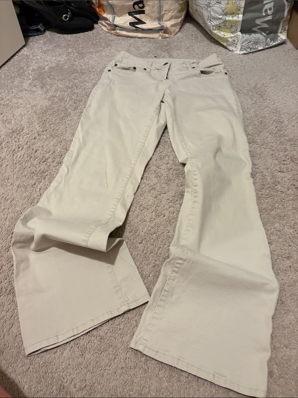 Beige Flared Jeans